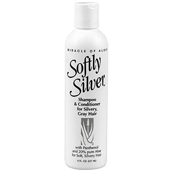 Softly Silver Shampoo Improved Conditioning formula for Gray Hair, 2 in 1 Purple Restorative Hair Wash for Mature Hair, Adds Luster, Bounce & Body, with Panthenol and 20% Pure UltraAloe