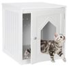 Cat Litter Box Wooden Structure Pet House Side Table Home Decor White