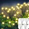 4PCS 8Pack Solar Firefly 64LED Lights Garden Solar Lights for Outside Waterproof
