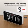 Dekala LED Digital Alarm Clock with Double Alarms, Temperature & Humidity Sensor, Bedside Function with Snooze, 12/24h Format, Large Automatic Dimmable Display and Digital Clock Mains Operated