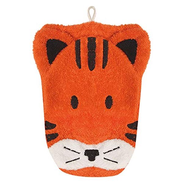 Furnis Organic Cotton, Washcloth Mitt Tiger Puppet, Adult Size