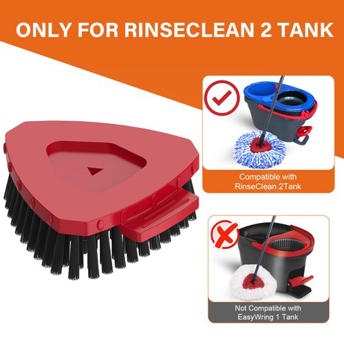 2 Pack Upgraded Spin Mop Replace Scrub Mop Brush Compatible with O Cedar 2 Tank RinseClean, Great for Kitchen, Deck, Bathroom and Shower Floor Scrubber