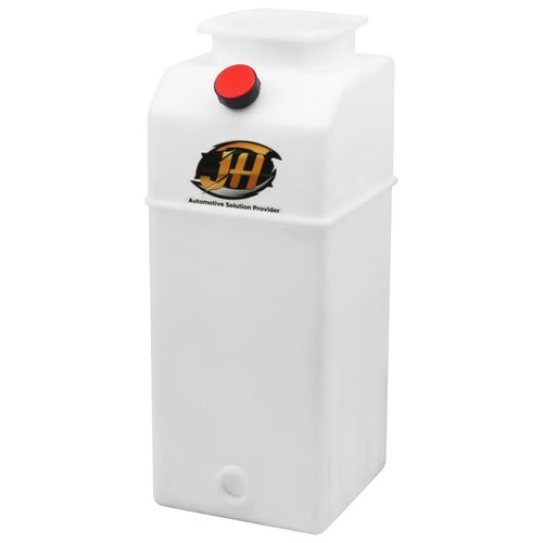 8 Quart Poly Power Unit Reservoir for Hydraulic Systems, Polyethylene Flat Bottom Utility Fluid Tank for Dump Trucks Trailers RVs Boats