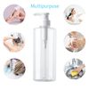 20 oz Hand Soap Dispenser Clear Plastic Pump Bottles with Waterproof Label for Bathroom Kitchen, Empty Refillable Liquid Container, 2 Pack
