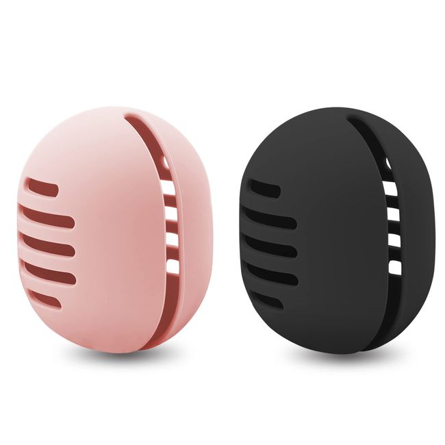 Makeup Sponge Holder-2 PCS Silicone beauty blender holder,Makeup Sponge Travel Case Silicone Washable Reusable Double-sided Vented Breathable Beauty Blender Holders for Travel(Pink+Black)