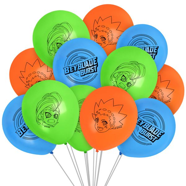 Treasures Gifted Officially Licensed BEYBLADE BURST Party Supplies - BEYBLADE Balloons - 24 Pack - 12in Latex BEYBLADE Balloon - BEYBLADE Birthday Party Supplies - BEYBLADE Party Supplies