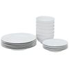18-Piece Kitchen Dinnerware Set Service for 6 Include Bowls and Dishes White
