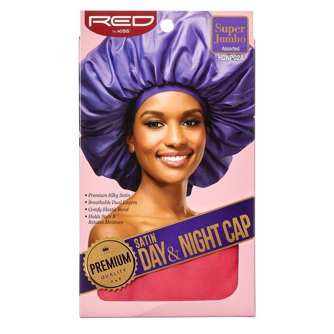 Kiss Red Satin Day & Night Cap Assorted Super Jumbo