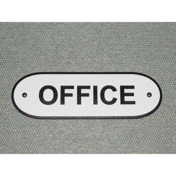 OFFICE Door Wood Sign Black & White