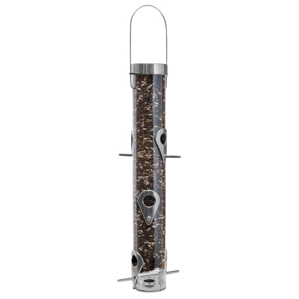 Droll Yankees Classic Sunflower or Mixed Seed Bird Feeder, Ring Pull Advantage, 6 Feeding Stations, 1 lb Bird Seed Capacity, 20-Inch