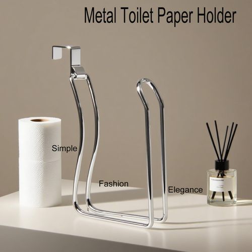 Toilet Paper Roll Holder, Over The Tank Toilet Paper Holder,Chrome Bathroom Toilet Paper Holder,Dispenser Reserve for Bathroom Storage and Organizatioz,1pcs