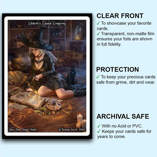 Fantasy North - Valora Lothuandyr - Dragon Knight (Teragotha) - 100 Smooth Matte TCG Card Sleeves - Fits Magic MTG Commander Pokemon and Other Card Games - Playing Card Sleeves