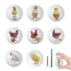 Lasyman 8Pack1.5 Ceramic Cute Chicken and Rooster Knob Rustic Decorative Farmhouse Kitchen Cabinet Dresse Drawer Knobs and Pulls