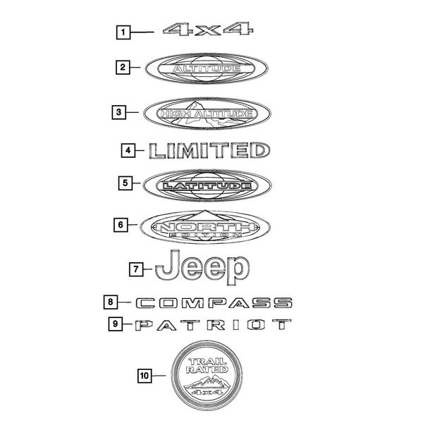Mopar 68081123AA NAME PLATE