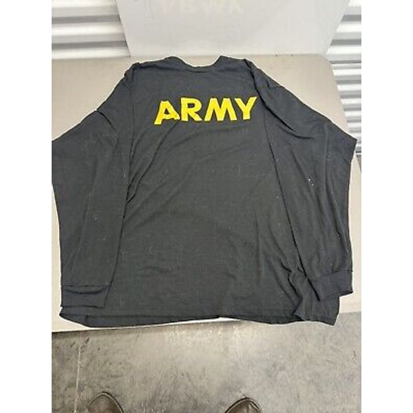 US ARMY Men's APFU Long Sleeve Shirt Army Black & Gold PT Fitness Shirt Size XL