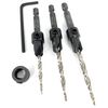 FTG USA Adjustable Wood Countersink Drill Bit Set 3 Pcs #6#8#10 with Tapered Drill Bits