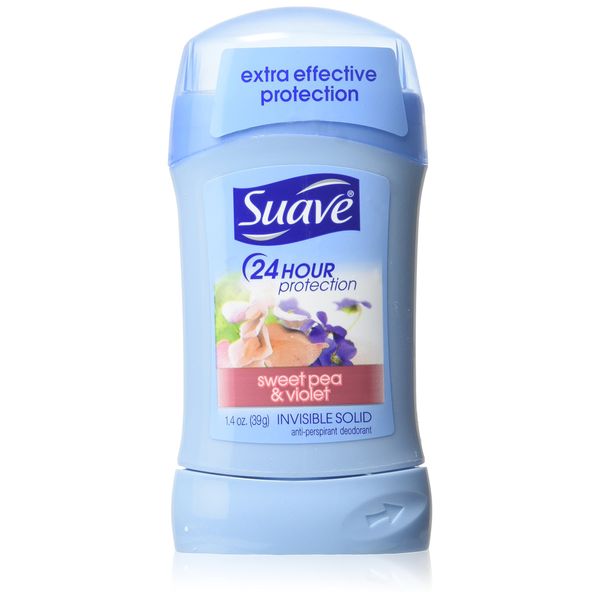 Suave Deodorant 1.4 Ounce 24Hr Sweet Pea/Violet Invisible Solid (41ml) (6 Pack)