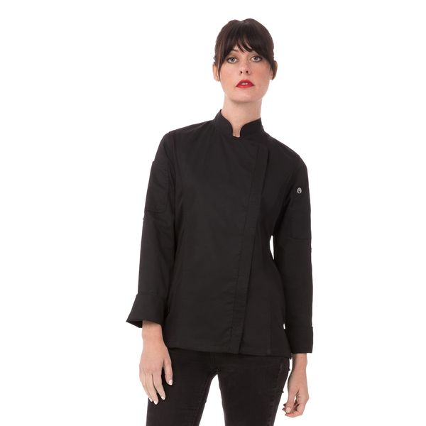 Chef Works Women's Hartford Chef Coat, Black, Medium