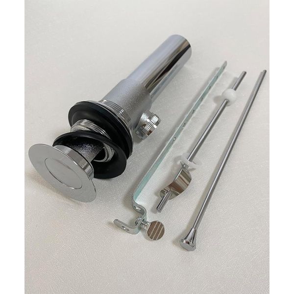 Bathroom Lift Rod Sink Drain Brushed Chrome Sink Drain with Overflow