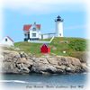 CafePress Nubble Lighthouse Round 4" MDF Holiday Ornament