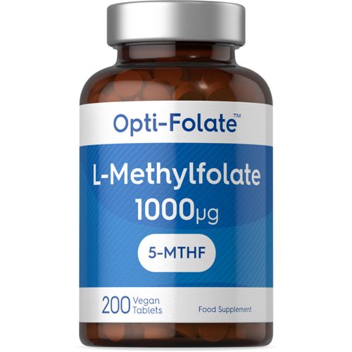 L-Methylfolate 5-MTHF 1000ug | 200 Vegan Tablets | Active Form of Folic Acid | by Opti-Folate