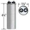 97F9884 45 uf MFD 370 Volt VAC - Replacement Round Run Capacitor by CAPCOM