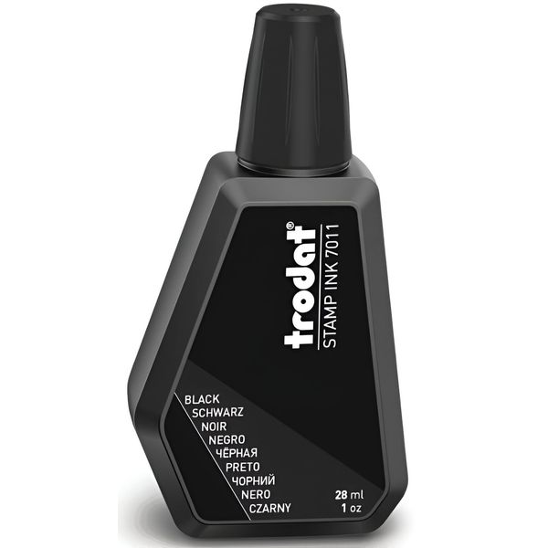 Trodat Black Ink Bottle - 28 ml - Replacement Ink For Hand Stamp Ink Pads