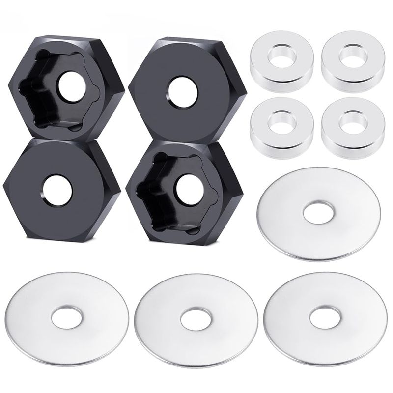 4Pack ShareGoo Aluminum 12mm To 17mm Wheel Extension Hex Drive Hub Adapter Widener 30mm Offset Compatible With Tamiya Axial RC4WD Traxxas 1/10 Off-Road RC Car Buggy Monster Truck Tires,Blue