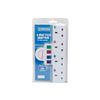 Plug-in 4 way mains adaptor with surge protection