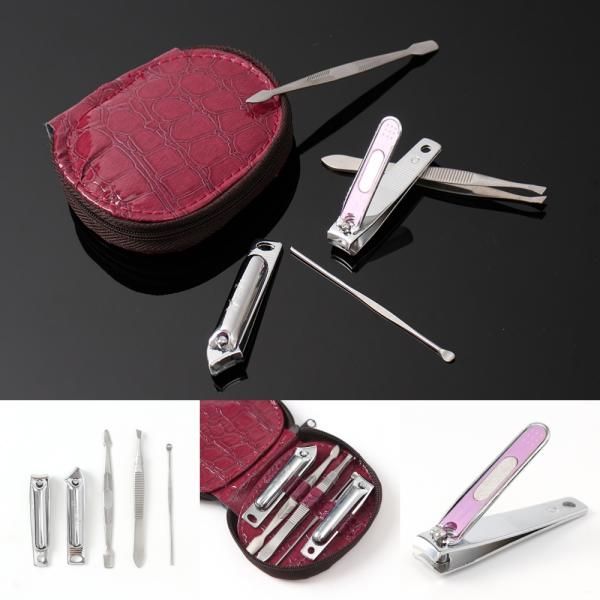 Nail clipper set, cuticle nail clipper, tweezers, tongs, ear picker, rolling pin, cuticle, toenail trimmer, 5 types of stainless steel