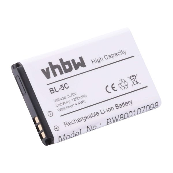 vhbw Li-Ion Akku 1200mAh (3.7V) passend für Wintec WBT-202, Bluetooth GPS Receiver Handy Telefon Smartphone