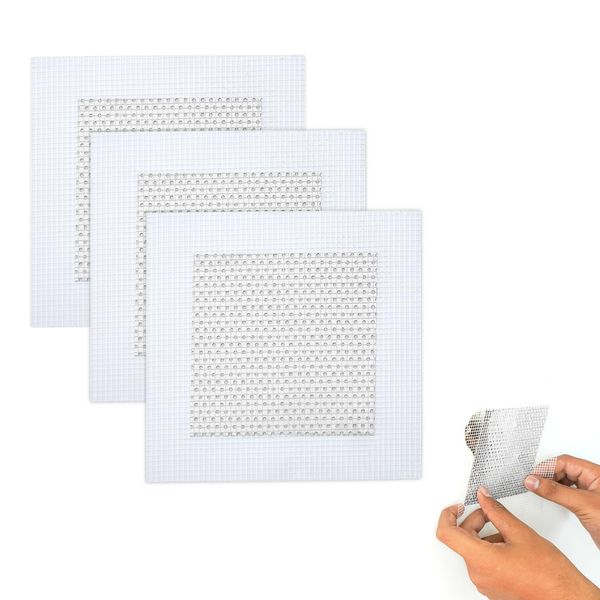 Wall Repair Patch - Pack of 3 Plasterboard Repair Patch - 10 x 10 cm Self Adhesive Drywall Repair Kit - Fibreglass Repair Kit Plastering Tools Plaster Patches for Walls & Ceilings - 4 x 4 inches