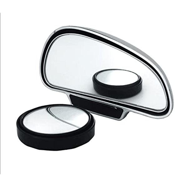 Car Rearview Mirror, Riloer Electroplating ABS Auxiliary Mirror Left/Right White ABS Blind Angle Wide Angle Mirror