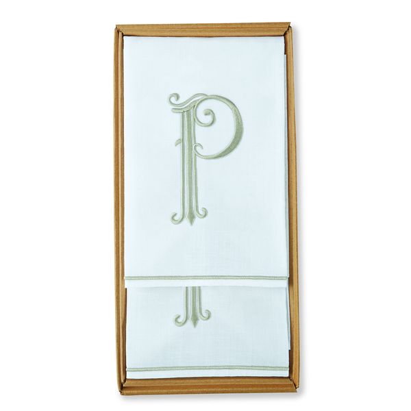 Mud Pie Initial Fingertip Towel Set-P