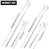 Extendable Fork Spoon, Telescopic Fork and Spoon Set Stainless Steel Long Fork Extender Dinner Retractable Spoons Expandable Extension Fork Spoon Extends to 25.2" Tableware for Fruit
