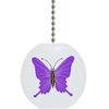 Purple Butterfly Solid Ceramic Fan Pull