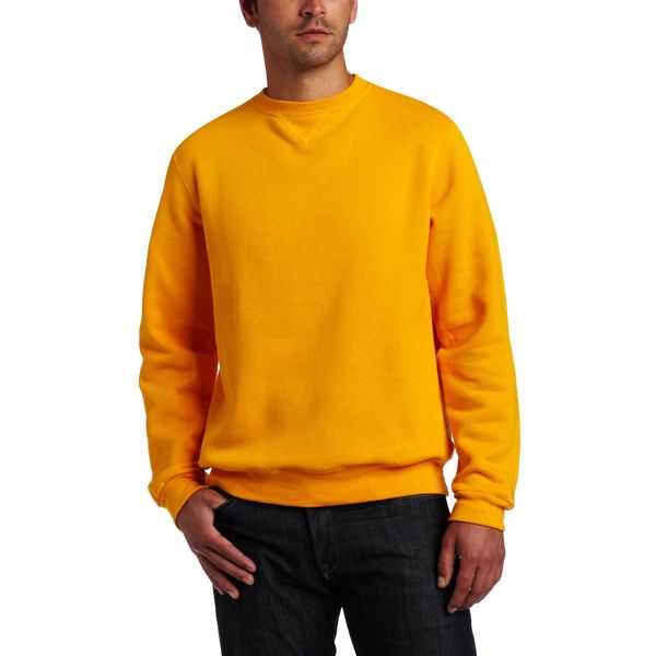 Soffe Men's Crew Neck Sweatshirt, Light Gold, Medium