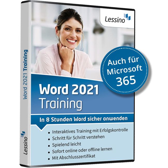 Word 2021 Training - In 8 Stunden Word sicher anwenden | Einsteiger und Auffrischer lernen mit diesem Kurs Schritt für Schritt Word 2021 bzw. Word 365| Online-Kurs + DVD [1 Nutzer-Lizenz]
