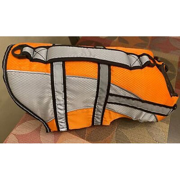 Pet Dog Life Jacket Swimming Durable Safety Vest Reflective Stripe & Pull Handle