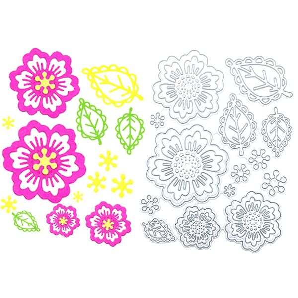 Stanzschablone Blumen,Set Metall Stanzformen Blüte, Silber Stanzschablon Prägeschablone,für DIY Cutting Dies Scrapbooking Album,Schneiden Schablonen Papier Karten Sammelalbum Verpackung Deko