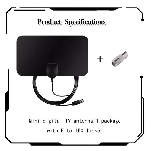 ZBJBinCH Indoor TV Aerial Antenna, TV Antenna, Booster with Strong Signal, 4K HD Digital Antenna with 200 Miles Long Range Reception for Freeview Local Channels, Support All Television