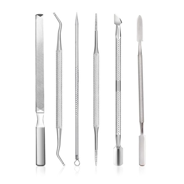 Ingrown Toenail Tool, Pedicure Set, Double-Ended Nail Lifter, Callus Remover and Trimmer, Toenail File, Professional Nail Care (Pack of 6)