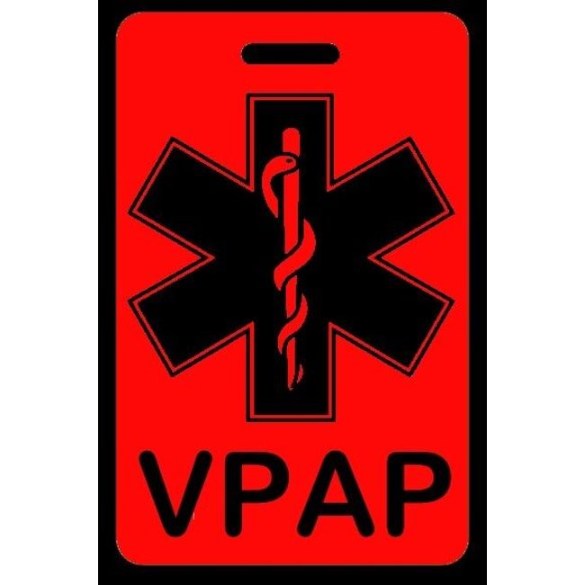 Hi-Viz Red VPAP Carry-On Bag Tag - Sleep Apnea