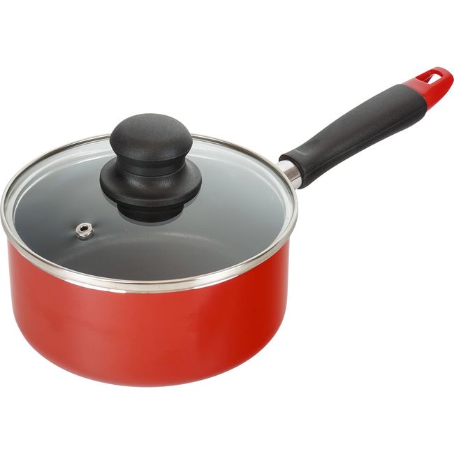 Wahei Freiz RB-2911 Single Handled Pot, 6.3 inches (16 cm), Red, Fluorine Resin Treatment, PFOA Free, IH Gas