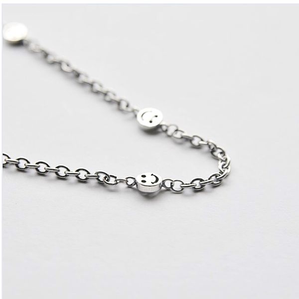 Silver Smile Oil Painting Chain Silver Anklet