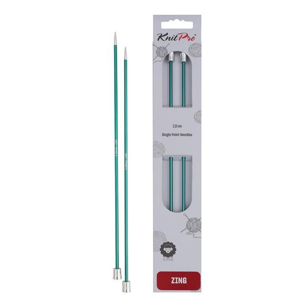 KnitPro Zing Single Pointed Needles 14" (35cm) | 3.25mm