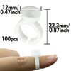LAMXD 100PCS Disposable Plastic Glue Ring Nail Art Polish Holders Tattoo Individual False Eyelash Extension Adhesive Pigment Holders Beauty Tool