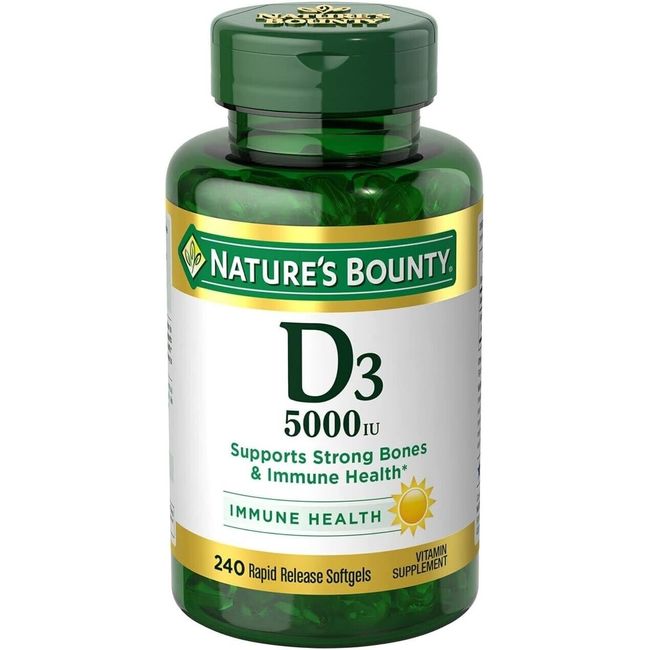 Nature's Bounty Vitamin D-3 240 Rapid Release Softgels 5000iu For Strong Bones D