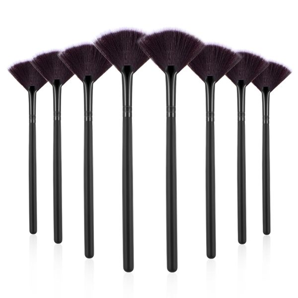 Qianyu 8 PCS Face Mask Brush Slim Soft Facial Fan Applicator Brush Professional Blending Makeup Brush Esthetician Makeup Beauty Applying Tools for Foundation Mud Mask Cream Cosmetic