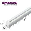 6 Pack LED T5 Integrated Single Fixture 4FT 20W LED Shop Ceiling Lights Clear